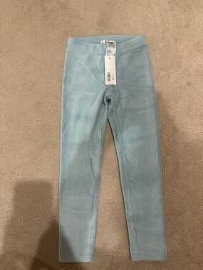 Janie and Jack Light Blue Ribbed Girls' Leggings